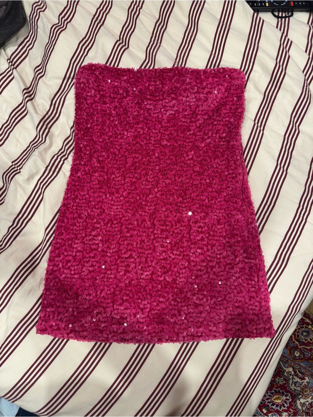 Princess Polly Hot Pink Strapless Sequin Mini Dress